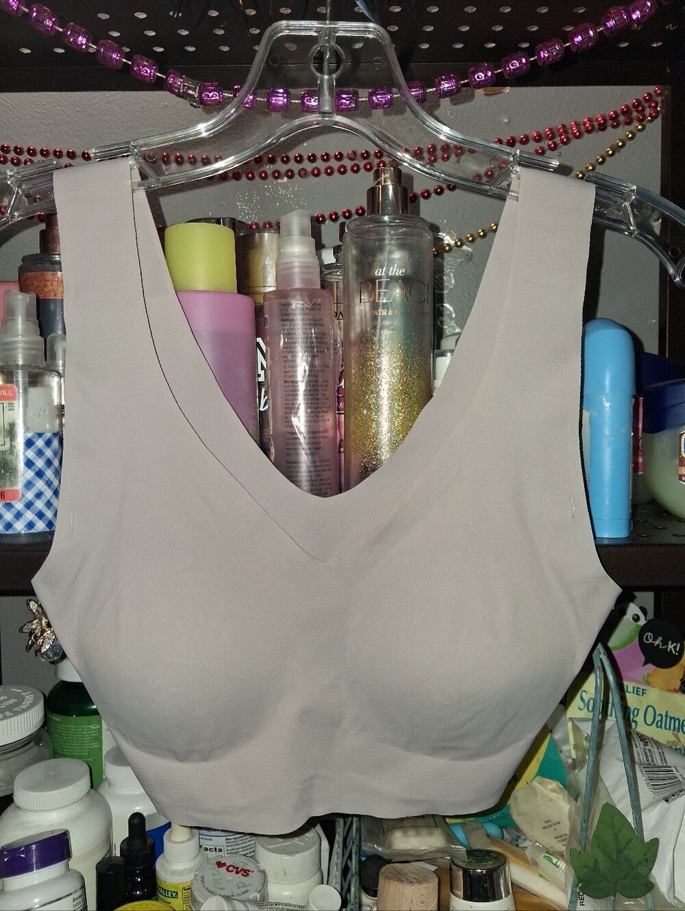 Hanes V-neck Sports Bra/Cropped Top Sz S
